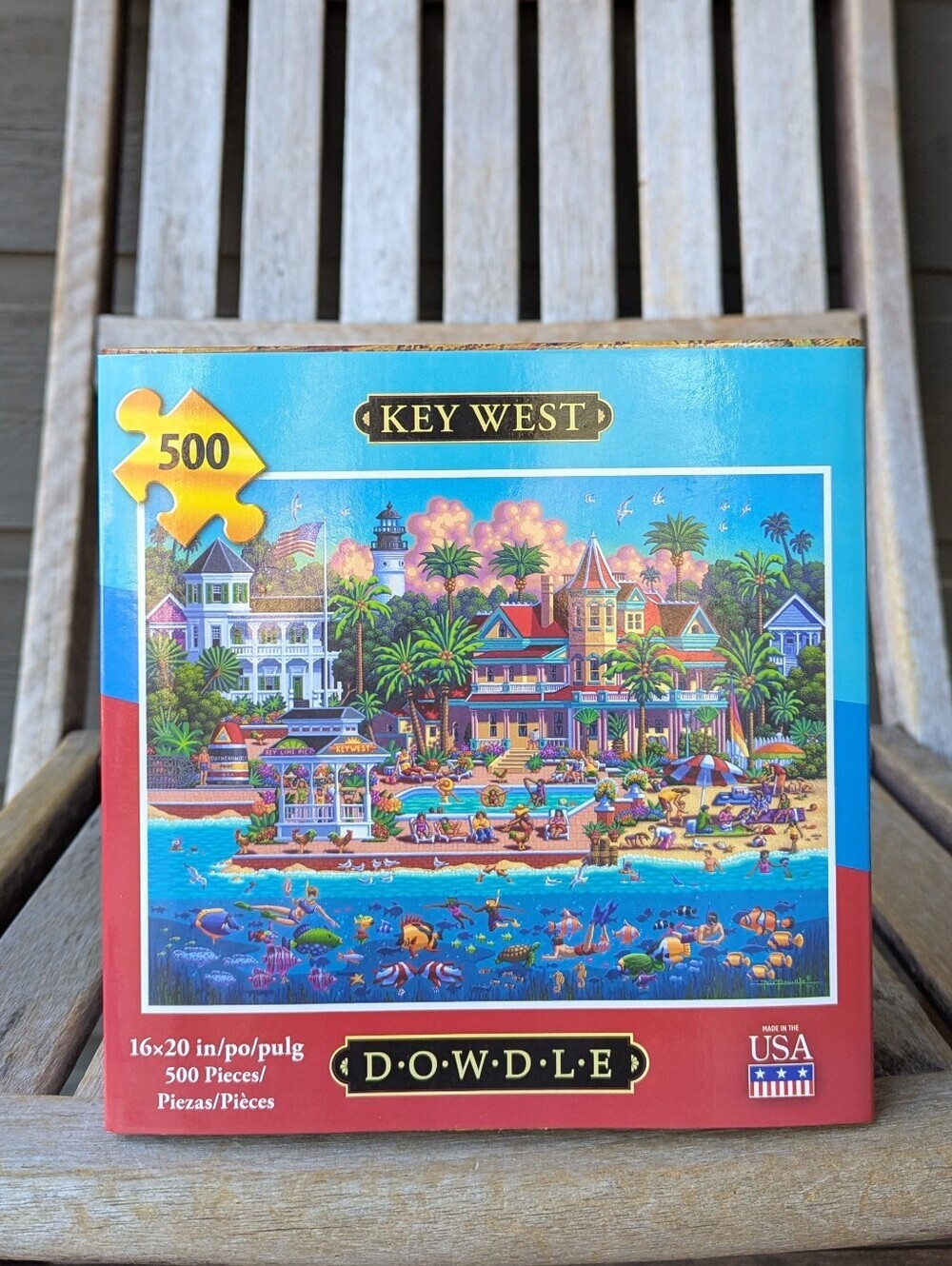Dowdle Key West 500-Piece Jigsaw Puzzle Colorful Coastal Scene Made in USA